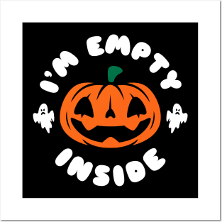 I'm Empty Inside - Emo Pumpkin - Halloween - Funny Goth Posters and Art